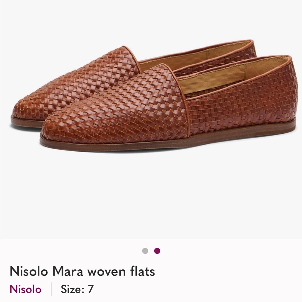 Nisolo Mara woven flats Brandy size 7
